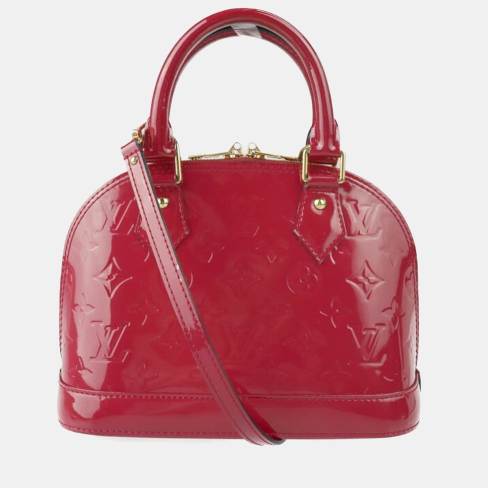 Louis Vuitton Red Monogram Vernis Leather Alma Top Handle Bag