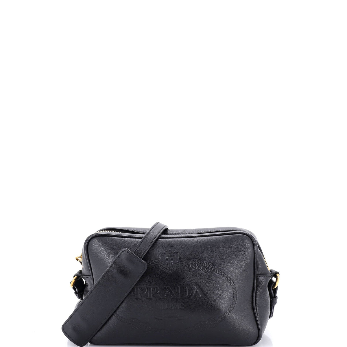 Prada PRADA Logo Camera Bag Embossed Leather Small