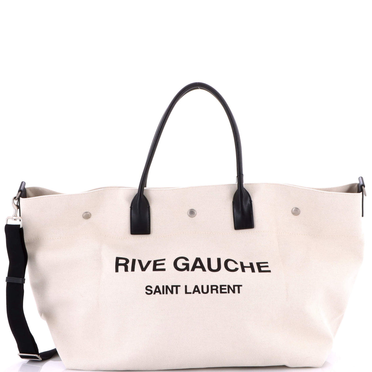 Saint Laurent Rive Gauche Shopper Tote Canvas Maxi