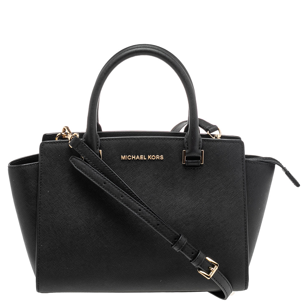 Michael Kors Black Leather Selma Satchel