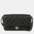 Black Quilted Caviar Medium Buckle Strap CC Messenger Bag