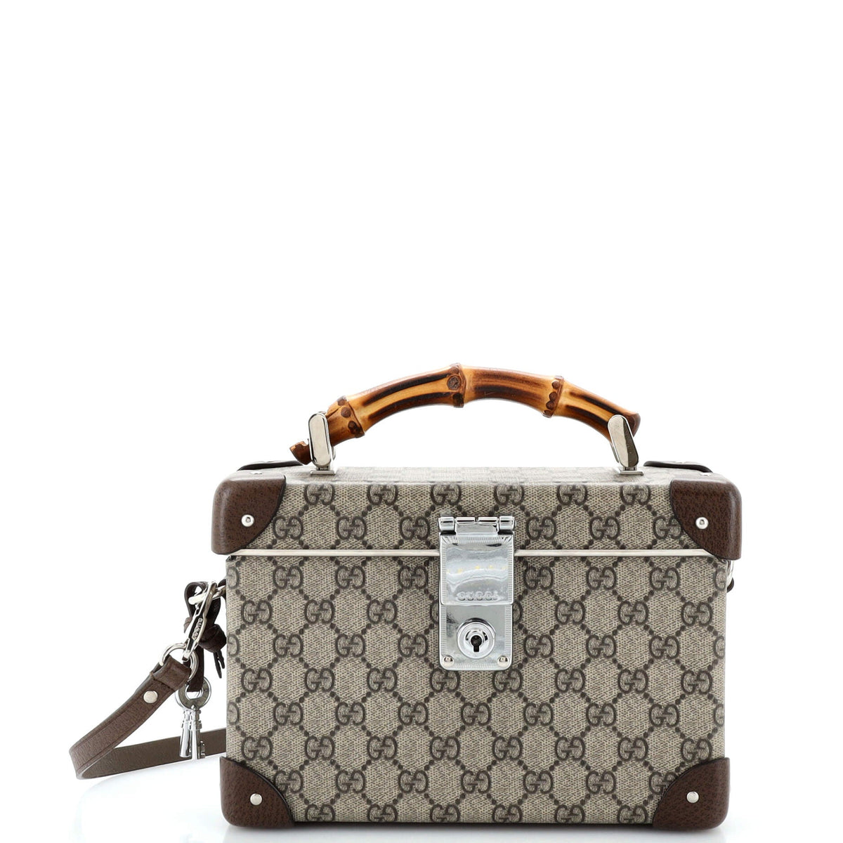 Gucci GUCCI Bamboo Globe-Trotter Vanity Case GG Coated Canvas