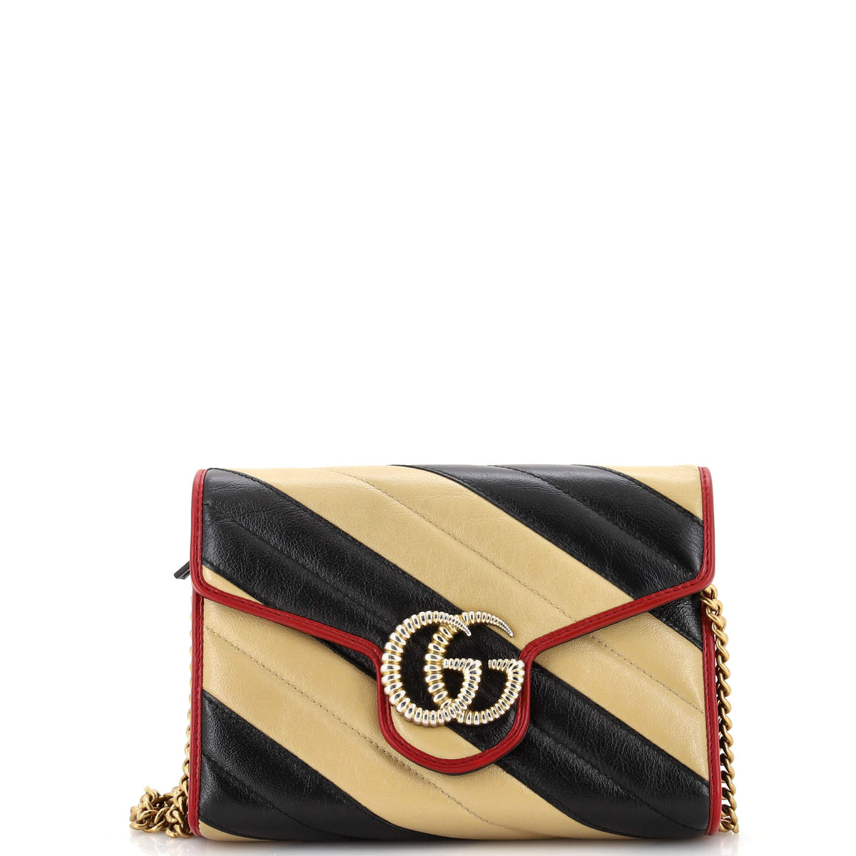 Gucci GUCCI GG Marmont Chain Wallet Diagonal Quilted Leather Mini