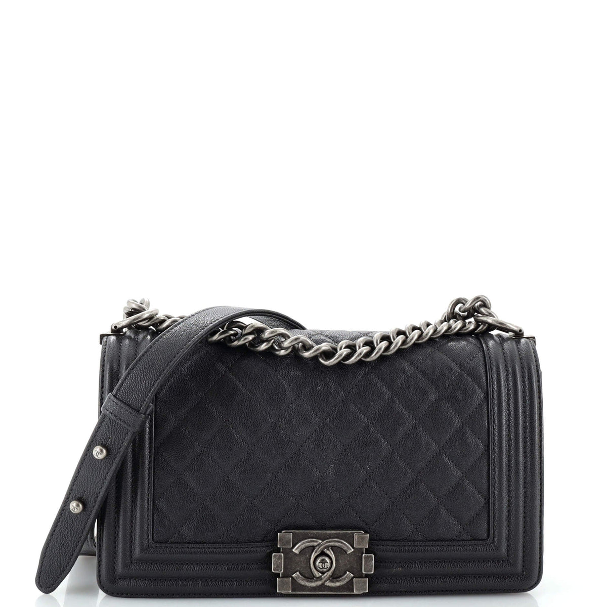 Chanel CHANEL Boy Flap Bag Quilted Caviar Old Medium