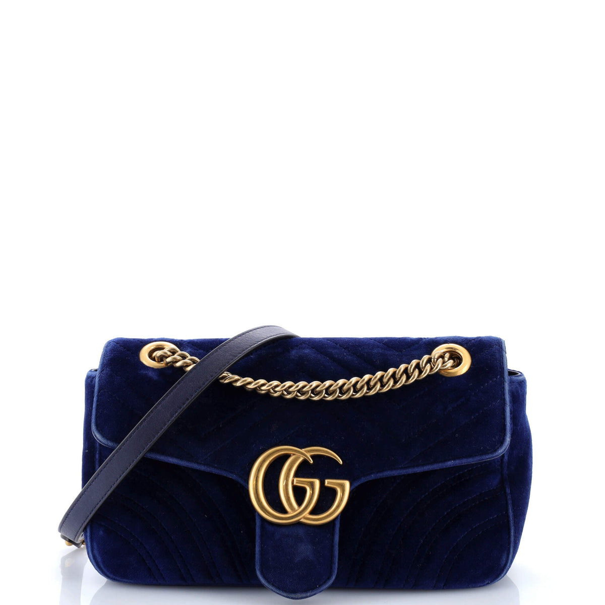 Gucci GUCCI GG Marmont Flap Bag Matelasse Velvet Medium