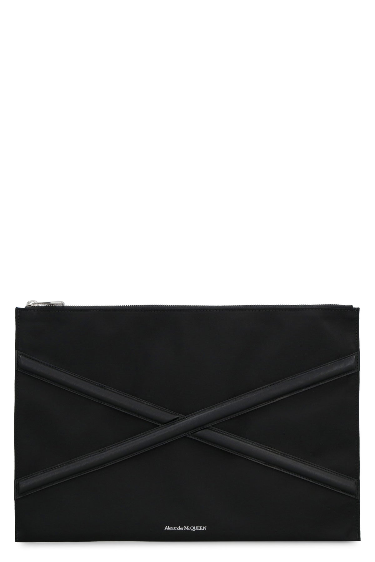 Alexander Mcqueen Men's Harness Nylon Pouch-Bag With Logo in Black | 7263151AALD Color 1000