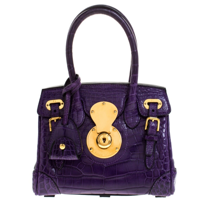 Ralph Lauren Purple Alligator Mini Ricky Tote