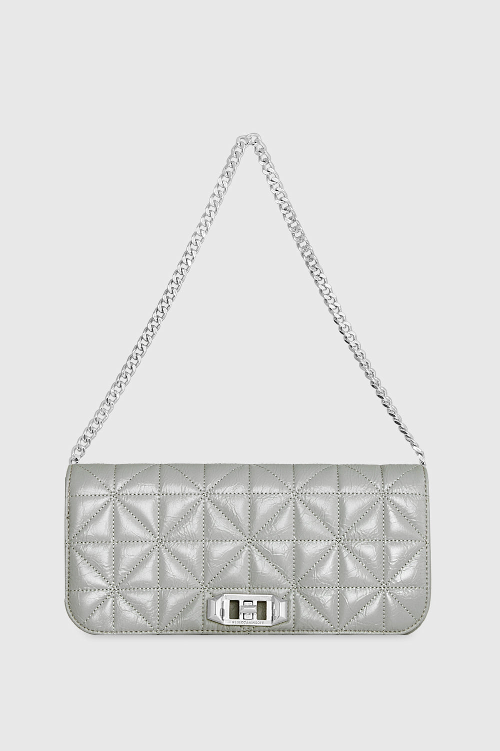 Rebecca Minkoff Deco Quilted Clutch Bag In Dove