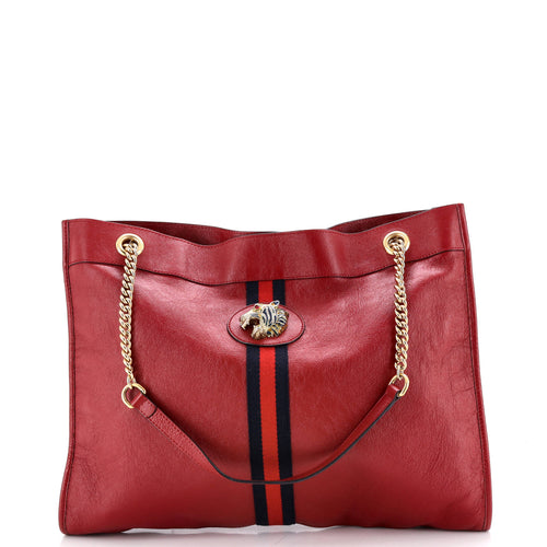 GUCCI Rajah Chain Tote Leather Large