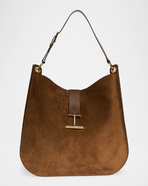 Tara Large Crossbody Bag in Suede and Leather
