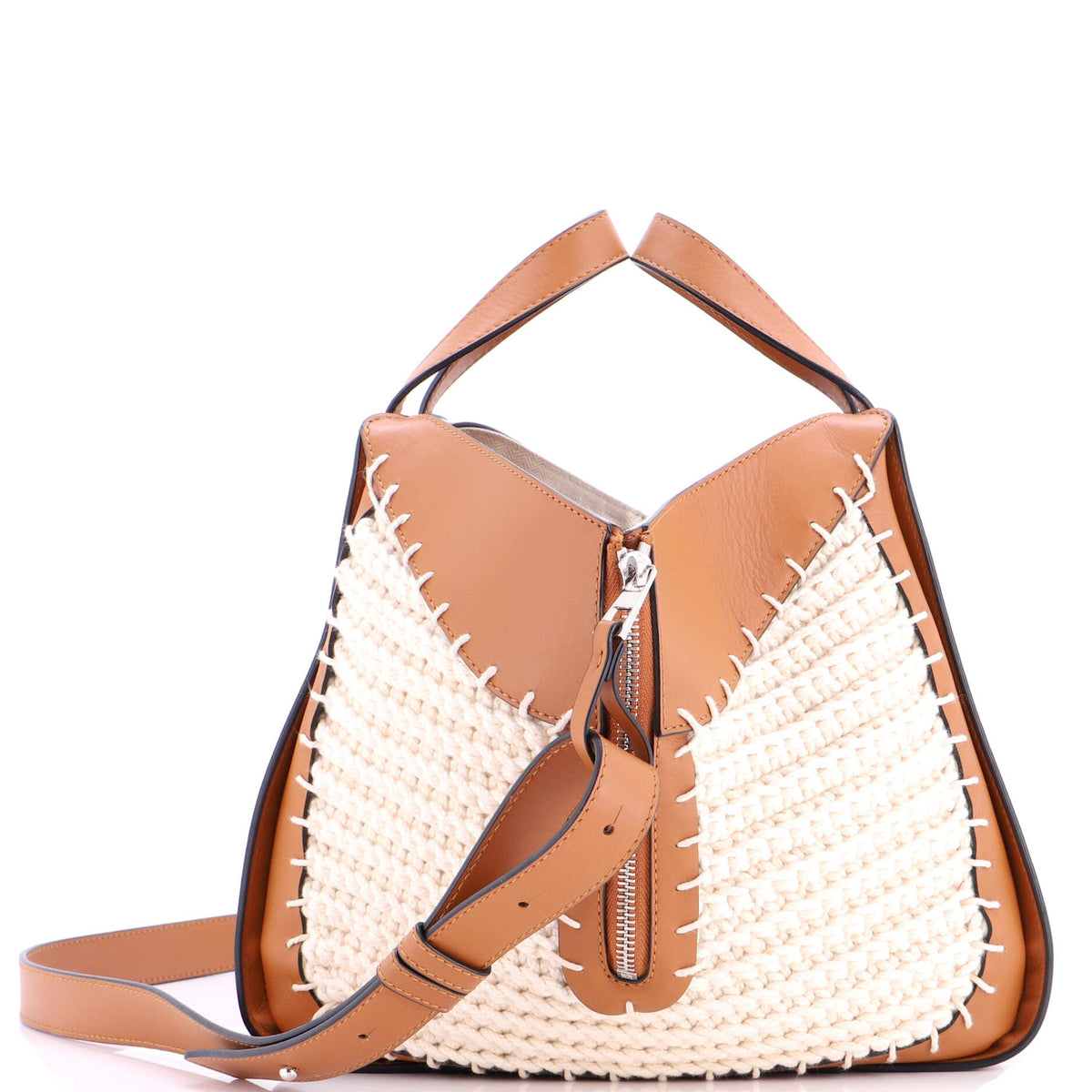 Loewe LOEWE Hammock Bag Leather and Crochet Small