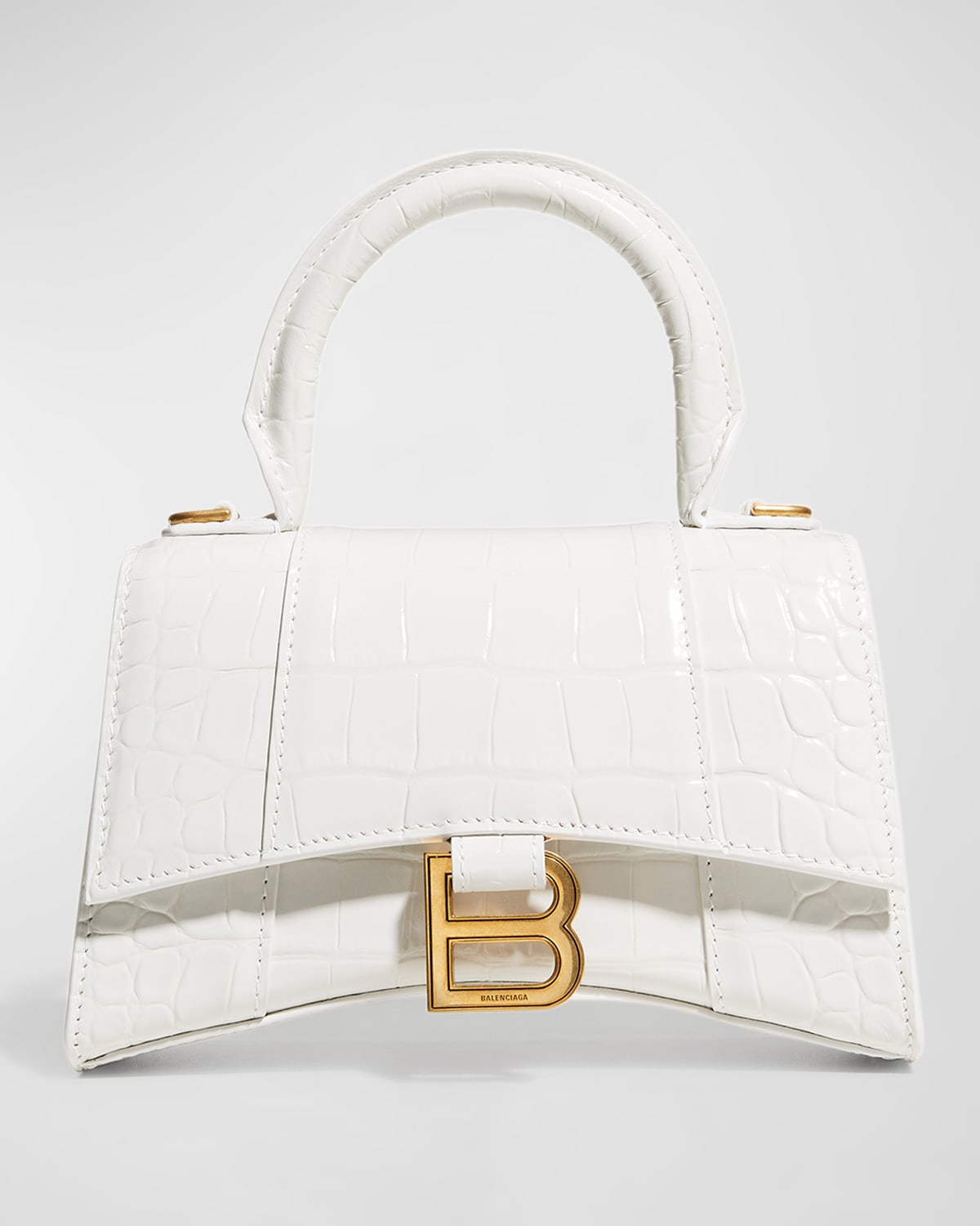 Boss Hourglass XS Croc-Embossed Bag
