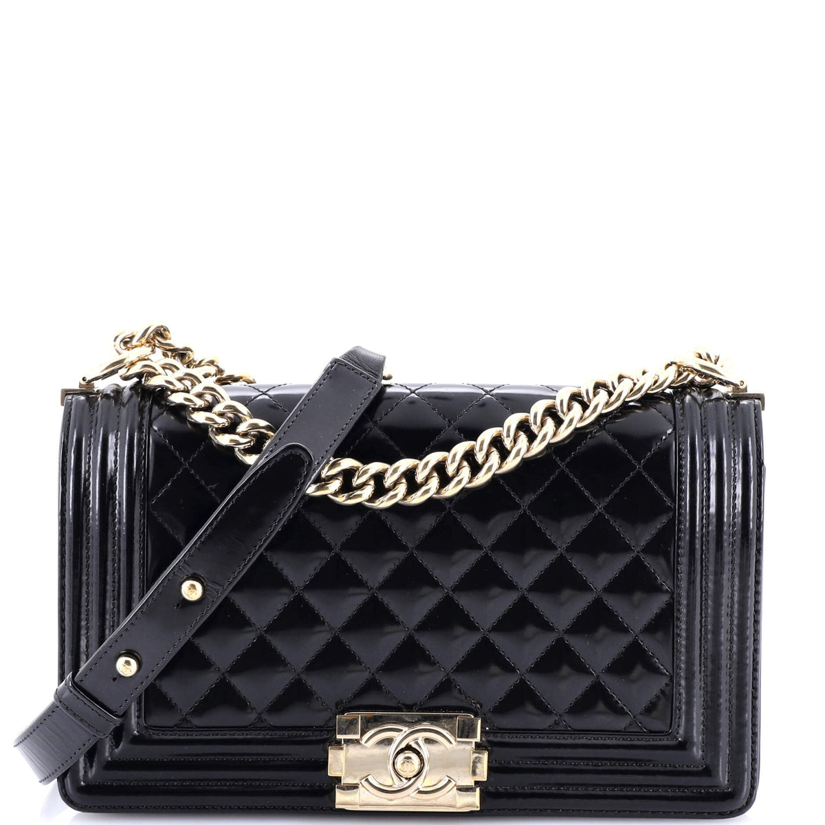 Chanel CHANEL Boy Flap Bag Quilted Iridescent Glazed Calfskin Old Medium