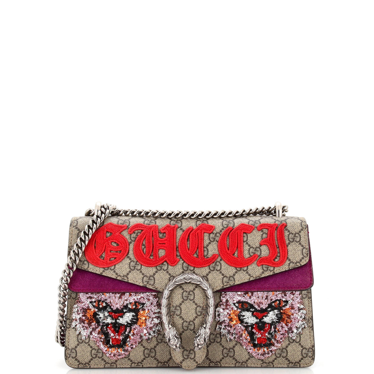 Gucci GUCCI Dionysus Bag Embellished GG Coated Canvas Small