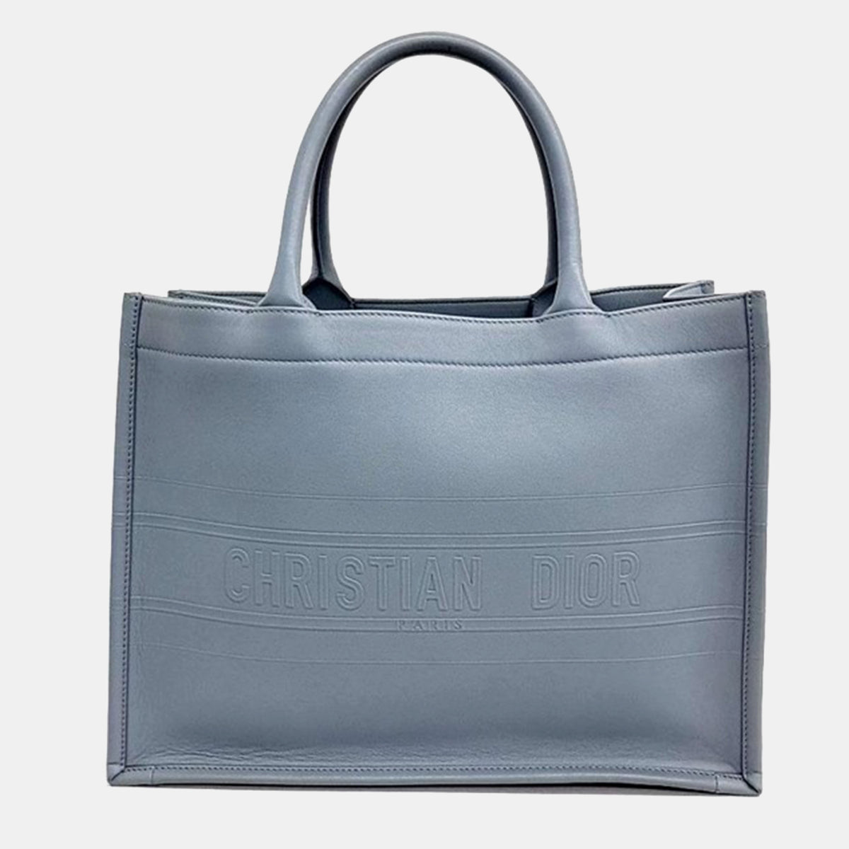 Dior Sky Blue Leather Book Tote Bag