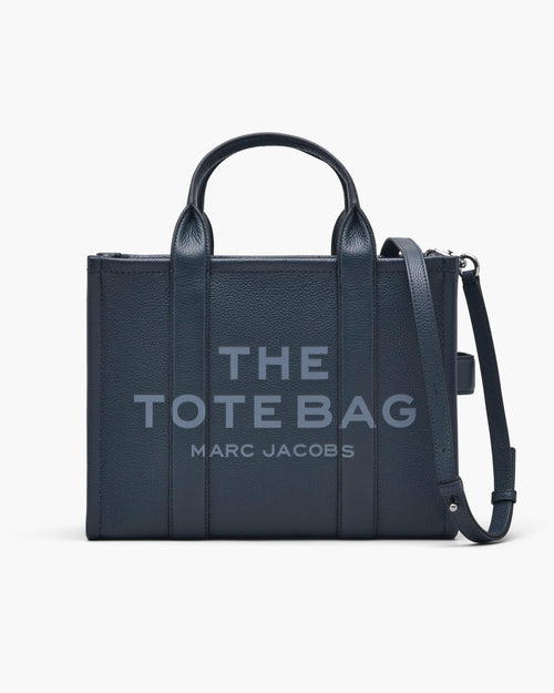 The Leather Medium Tote Bag in Blue Sea