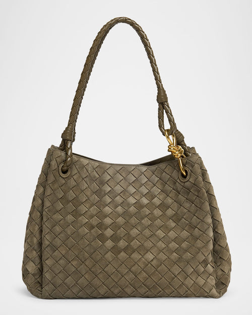 Large Parachute Suede Shoulder Bag