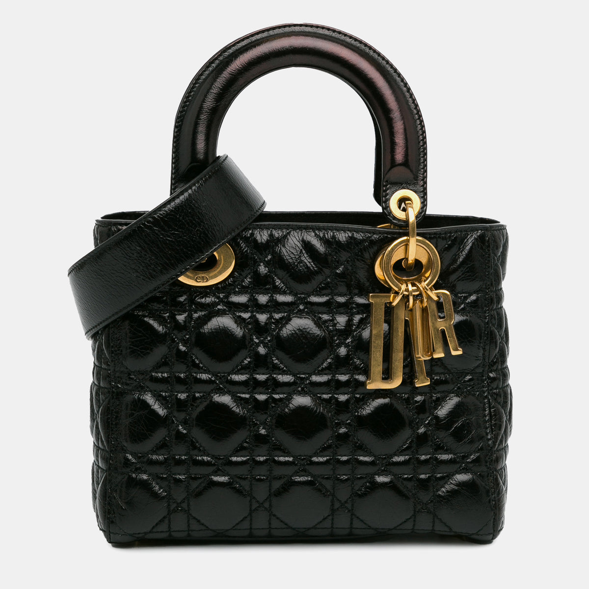 Dior Small Crinkled Patent Cannage Lucky Badges My Lady  Bag