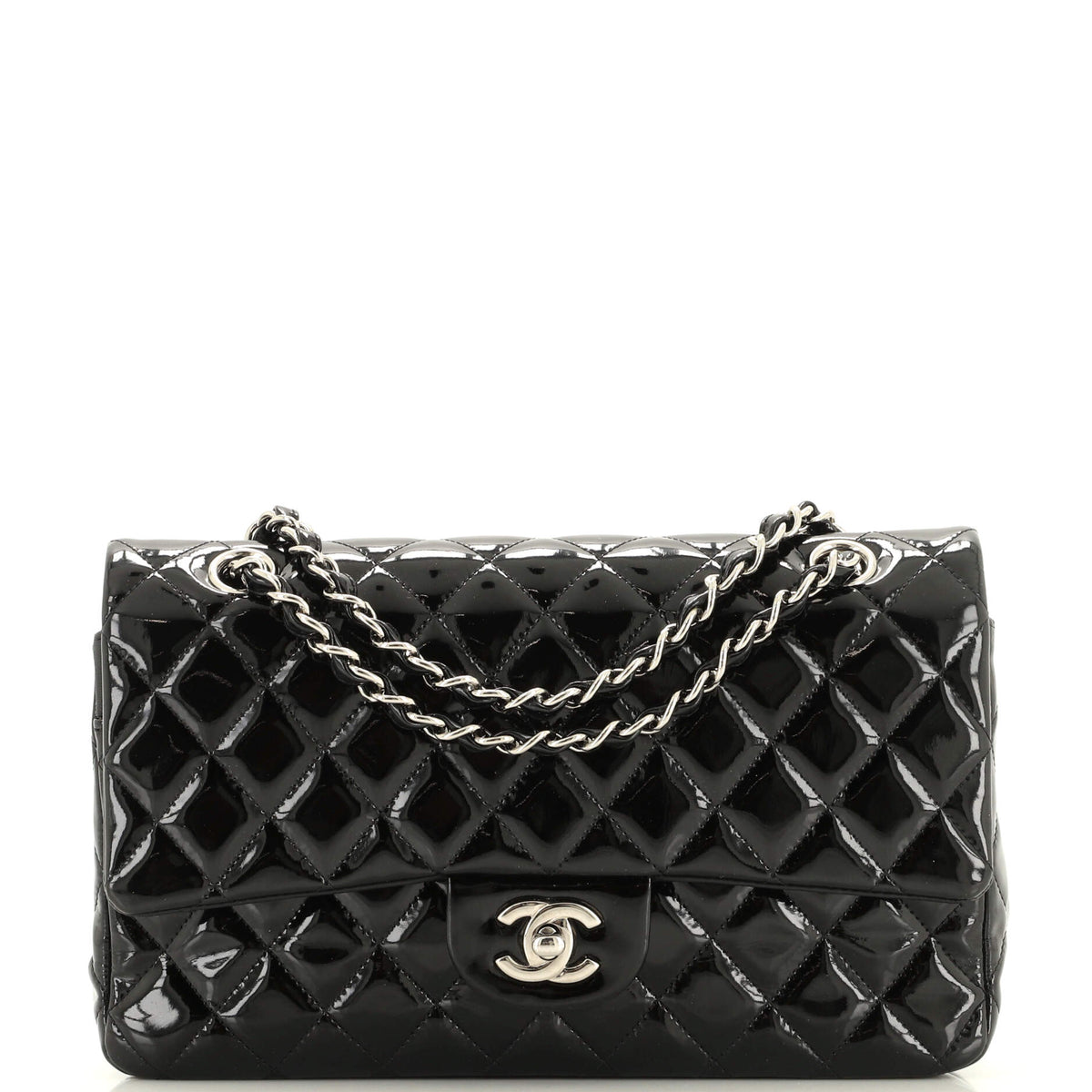 Chanel CHANEL Classic Double Flap Bag Quilted Patent Medium