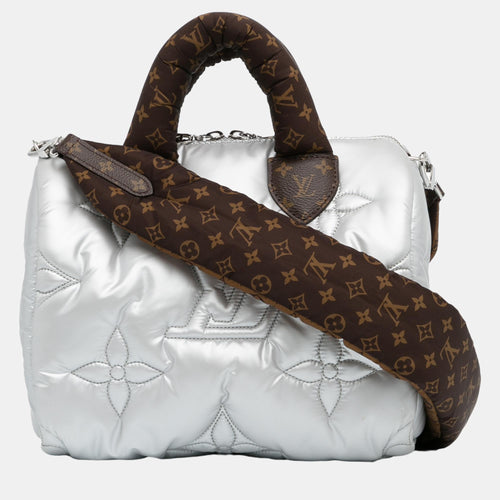 Silver Monogram Pillow Speedy Bandouliere 25
