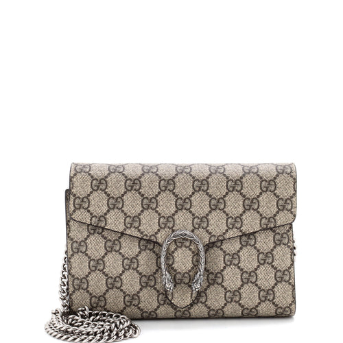 GUCCI Dionysus Chain Wallet GG Coated Canvas Small