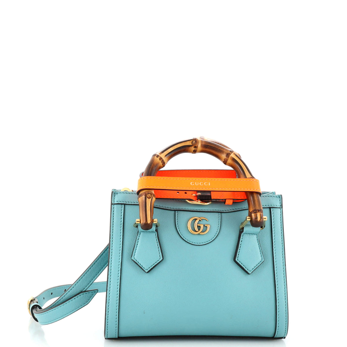 Gucci GUCCI Diana NM Bamboo Handle Tote Leather Mini