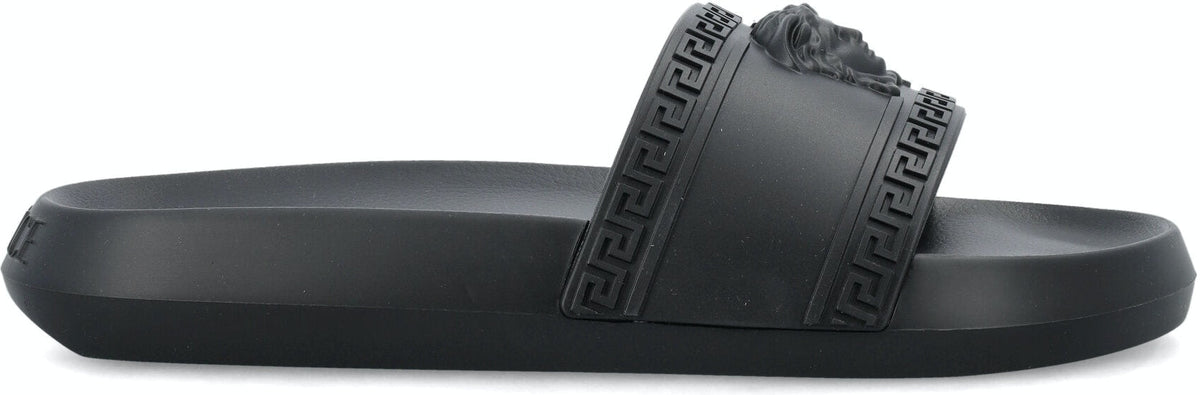 Versace Men's Palazzo Sliders in Black | Size 44 | 24P1008733DGO9G Color 1B000