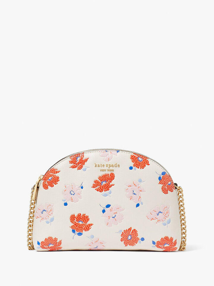 Kate Spade Au Morgan Dotty Floral Embossed Double-zip Dome Crossbody