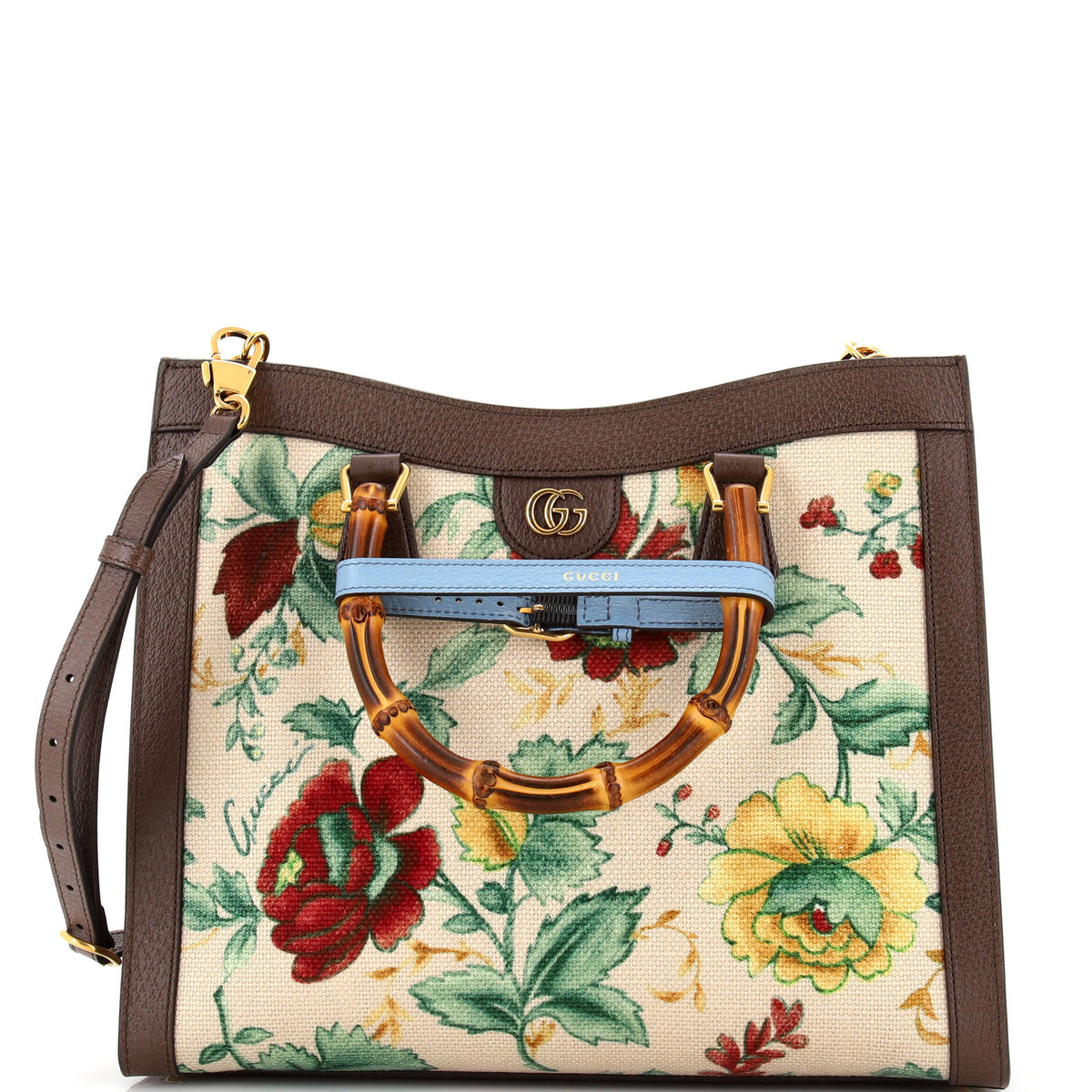 Gucci GUCCI Diana NM Bamboo Handle Tote Printed Canvas Medium