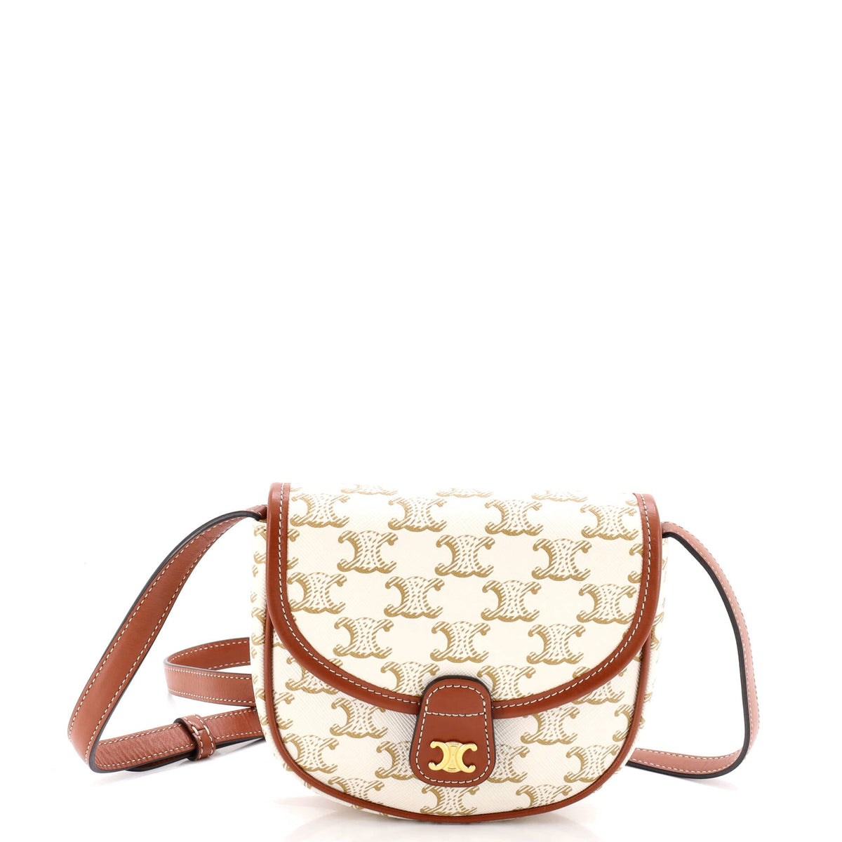 Celine CELINE Besace Flap Bag Triomphe Coated Canvas Mini