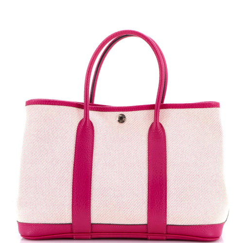 Garden Party Tote Toile and Leather 30