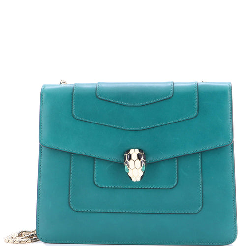 BVLGARI Serpenti Forever Square Shoulder Bag Leather Medium