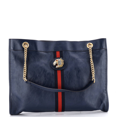 GUCCI Rajah Chain Tote Leather Large