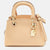 Beige Croc Embossed and Leather Logo Charm Tote