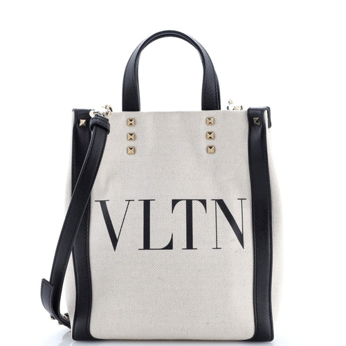 VALENTINO GARAVANI Grande Plage VLTN Tote Canvas Mini
