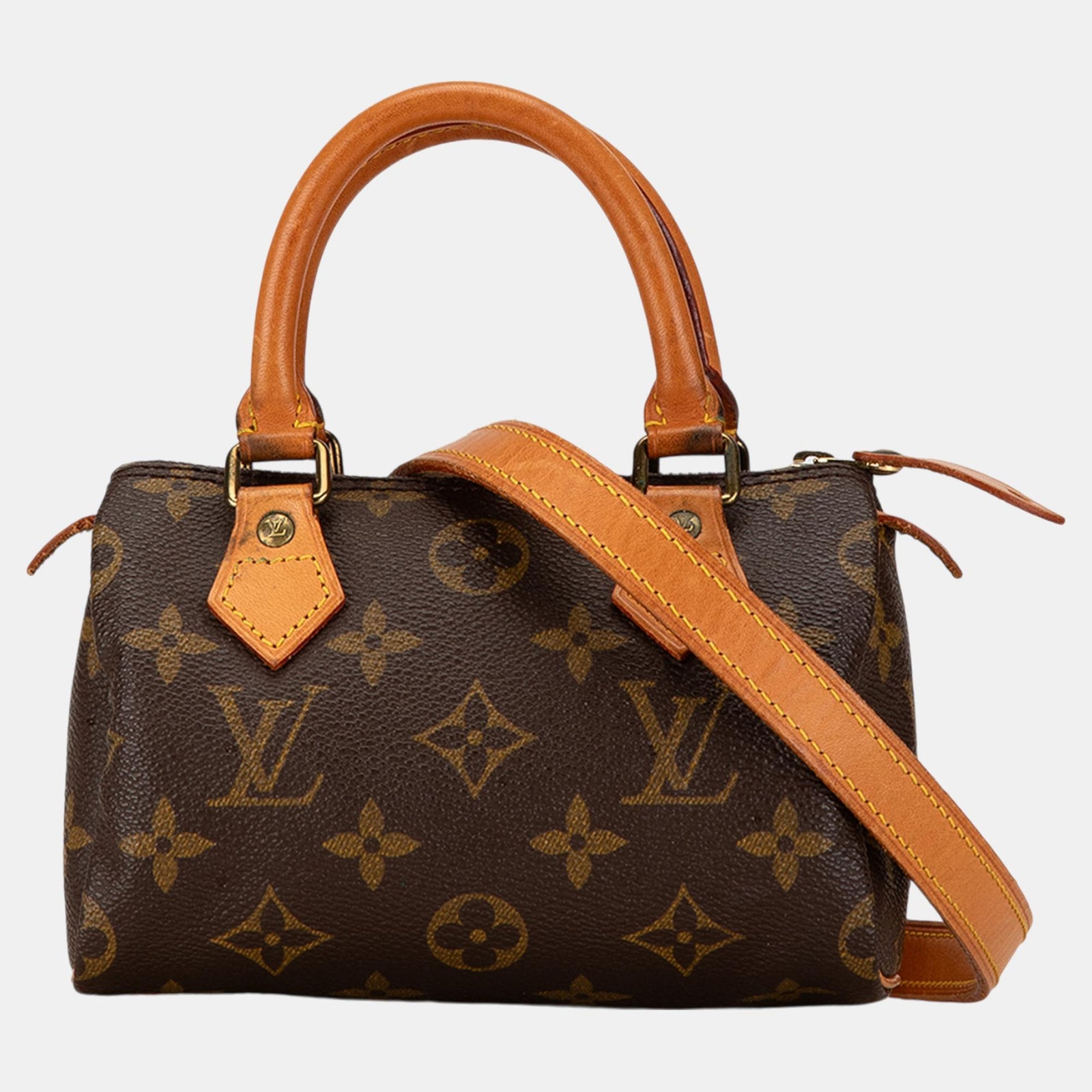 Louis Vuitton Sac à bandoulière Nano Speedy Bandouliere en toile monogrammée marron