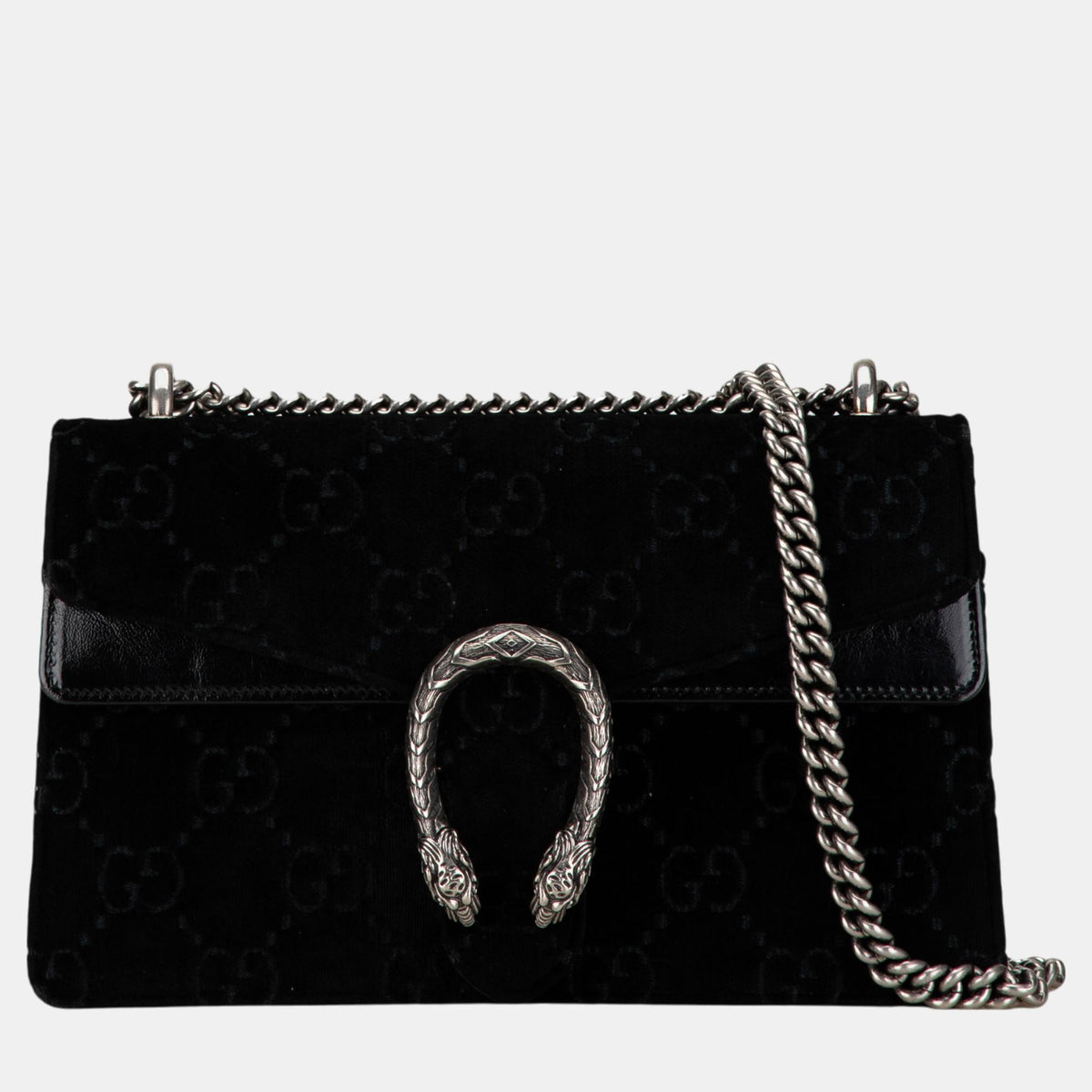 Gucci Black Velvet Small GG Dionysus Shoulder Bag