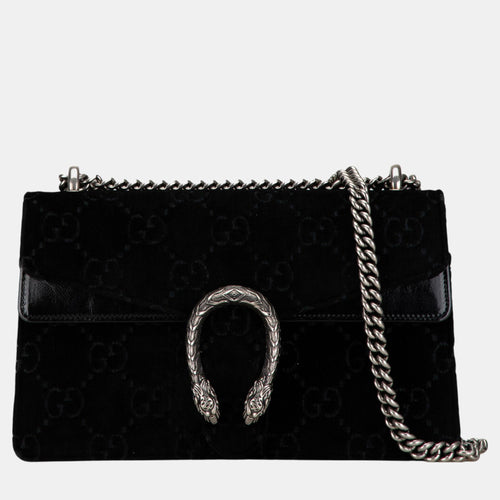 Black Velvet Small GG Dionysus Shoulder Bag
