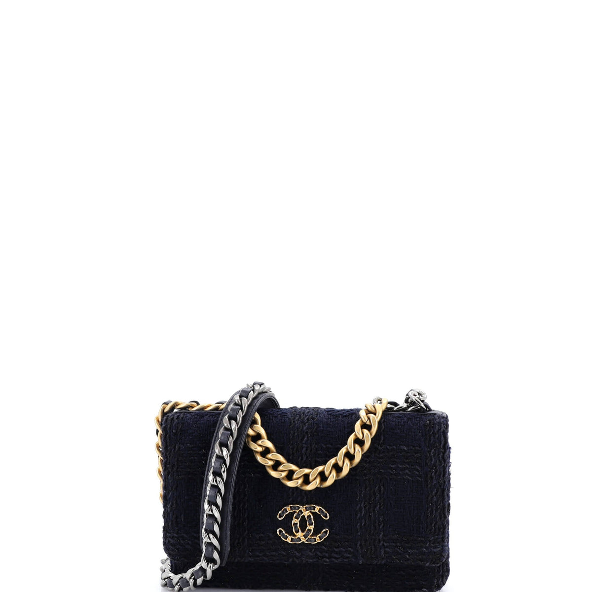 Chanel CHANEL 19 Wallet on Chain Quilted Tweed