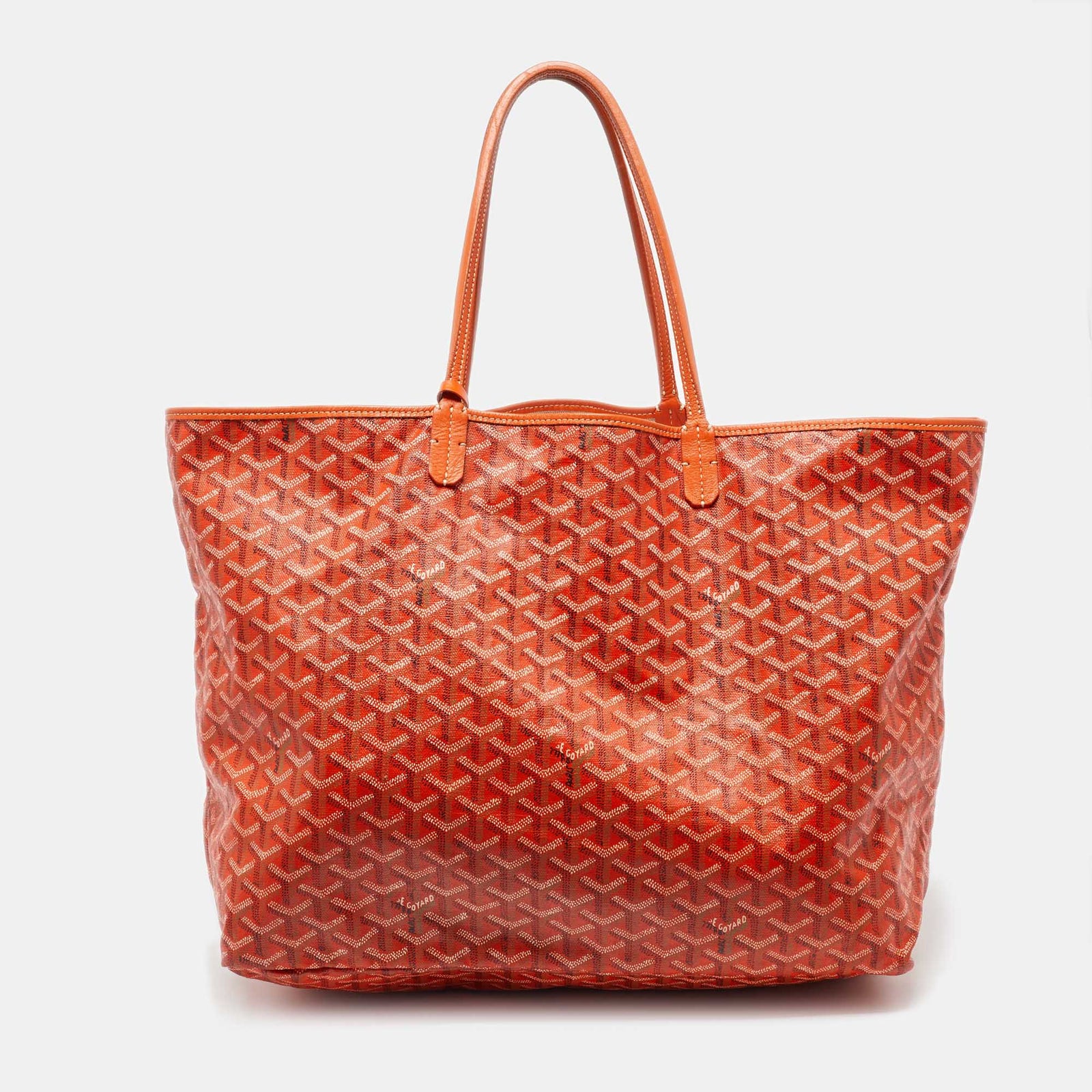 Goyard Orangefarbene Saint Louis GM Tote aus beschichtetem Canvas und Leder von Goyardine