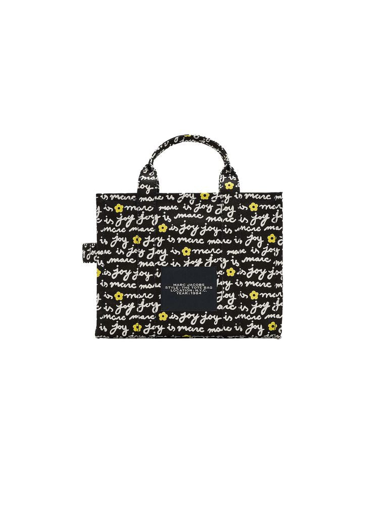 Marc Jacobs Marc Jacobs Medium Text - Print Cotton Canvas Tote Bag - Black