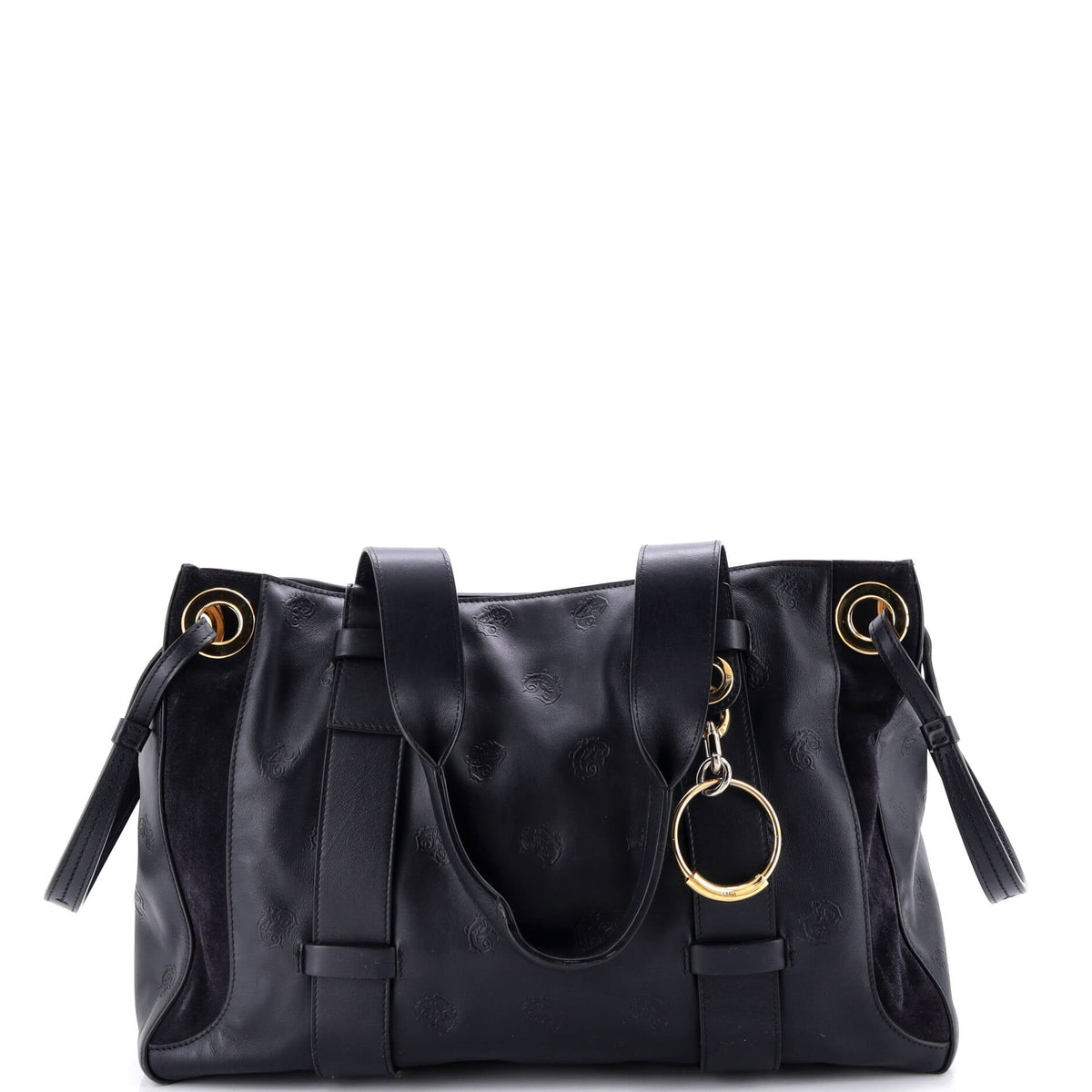 Chloe CHLOE Tao Zipped Tote Little Horses Embroidered Leather Medium