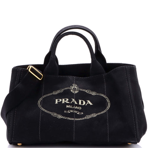 PRADA Canapa Convertible Tote Canvas Medium