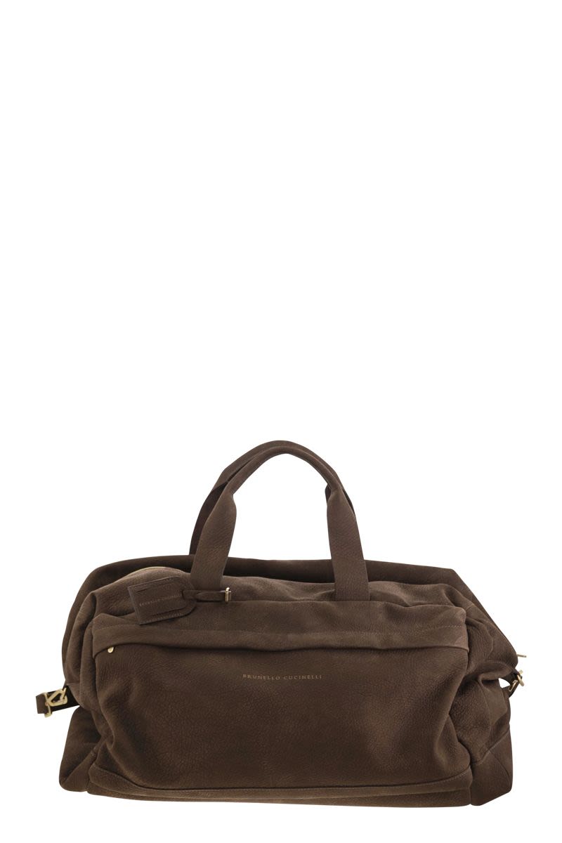 Brunello Cucinelli Men's Active Nubuck Bag in Brown | MBEPU395