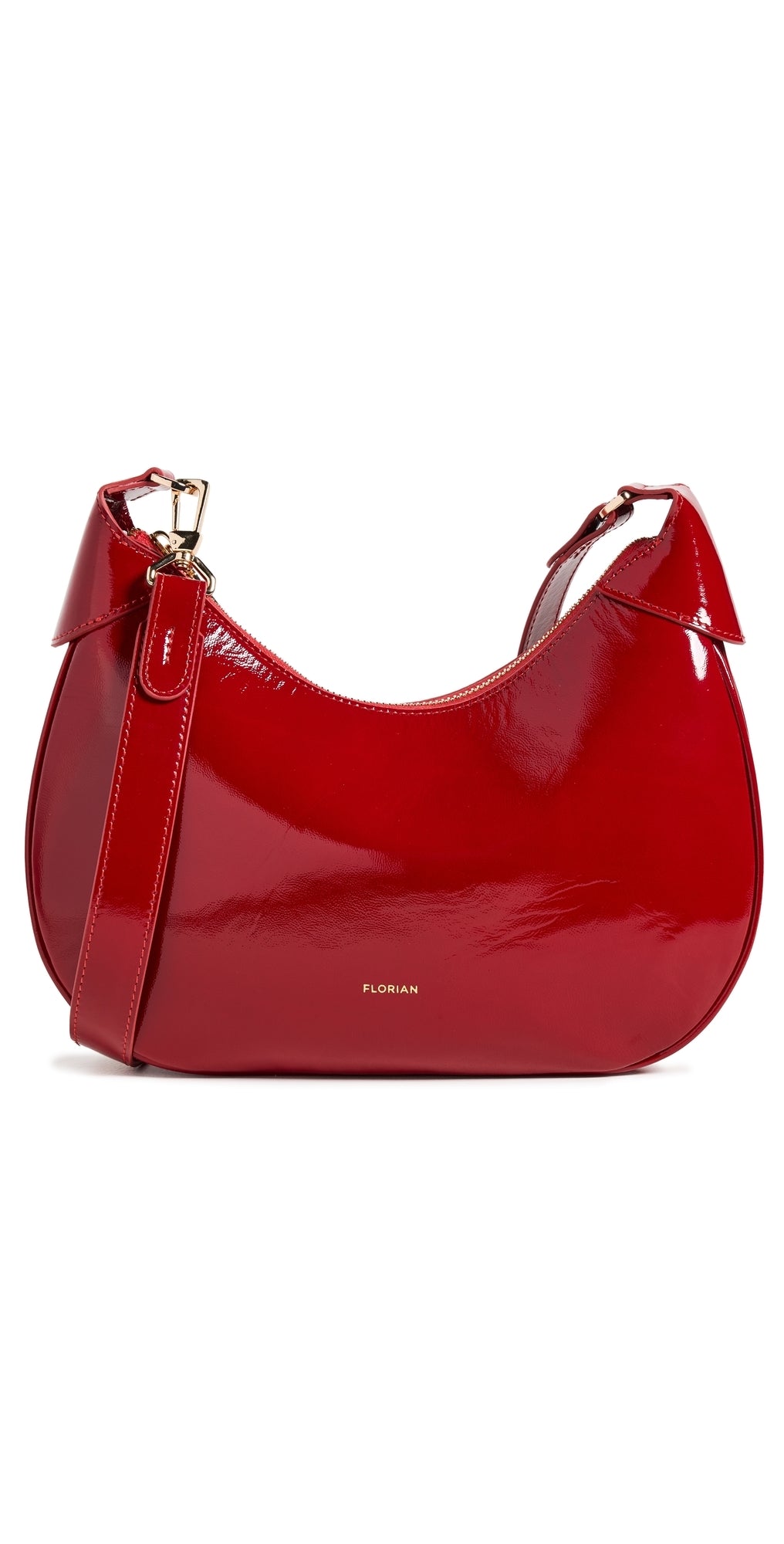 Florian London Clara Glossy Shoulder Bag Red One Size