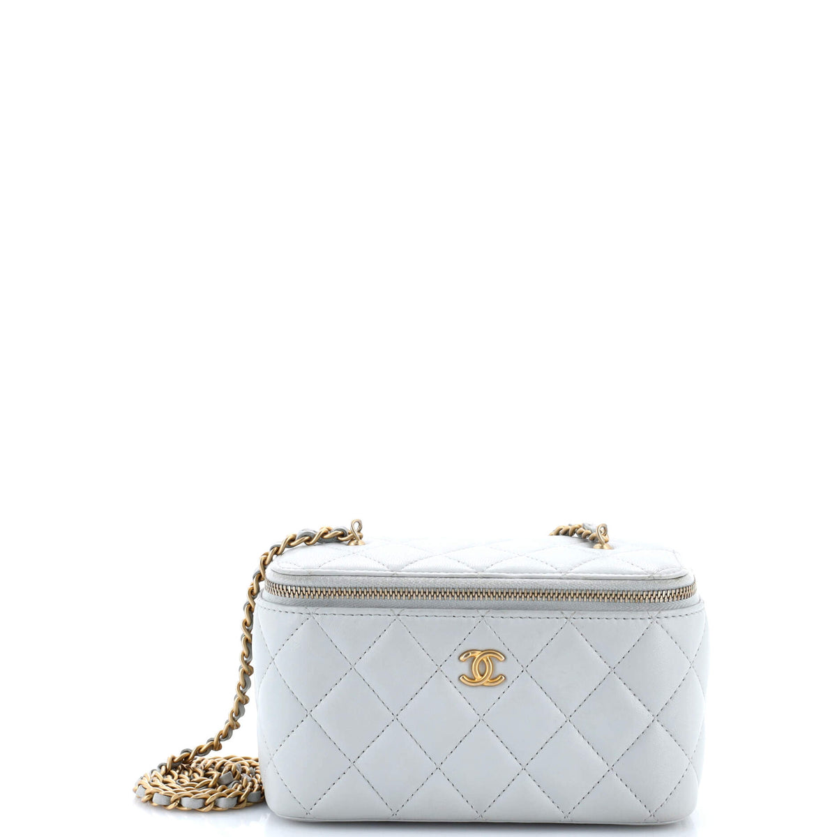 Chanel CHANEL Pearl Crush Vanity Case with Chain Quilted Lambskin Small