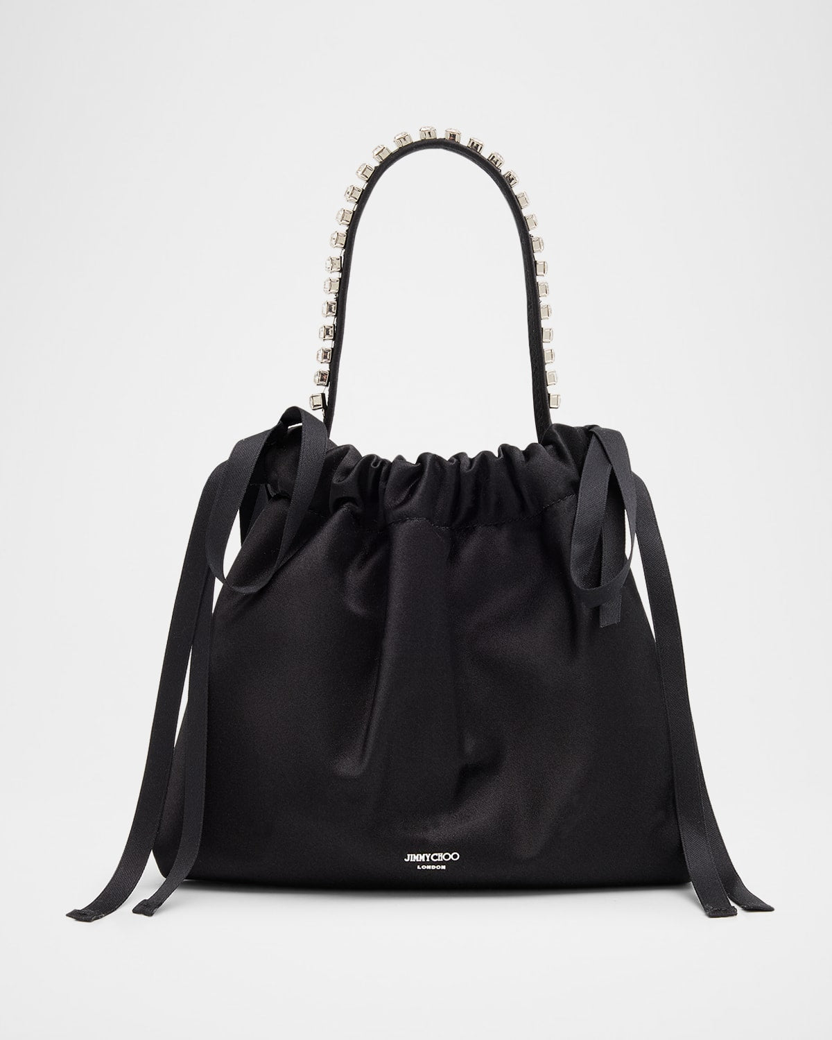 Jimmy Choo Mini Bow-Embellished Satin Top-Handle Bag