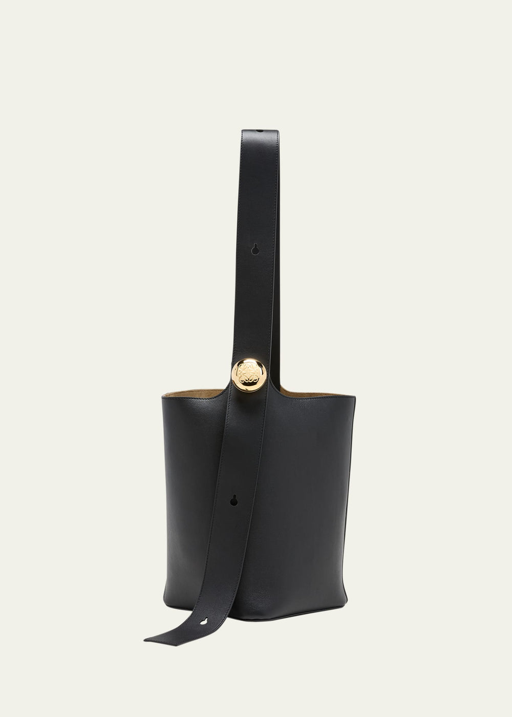 Anagram Pebble Leather Bucket Bag