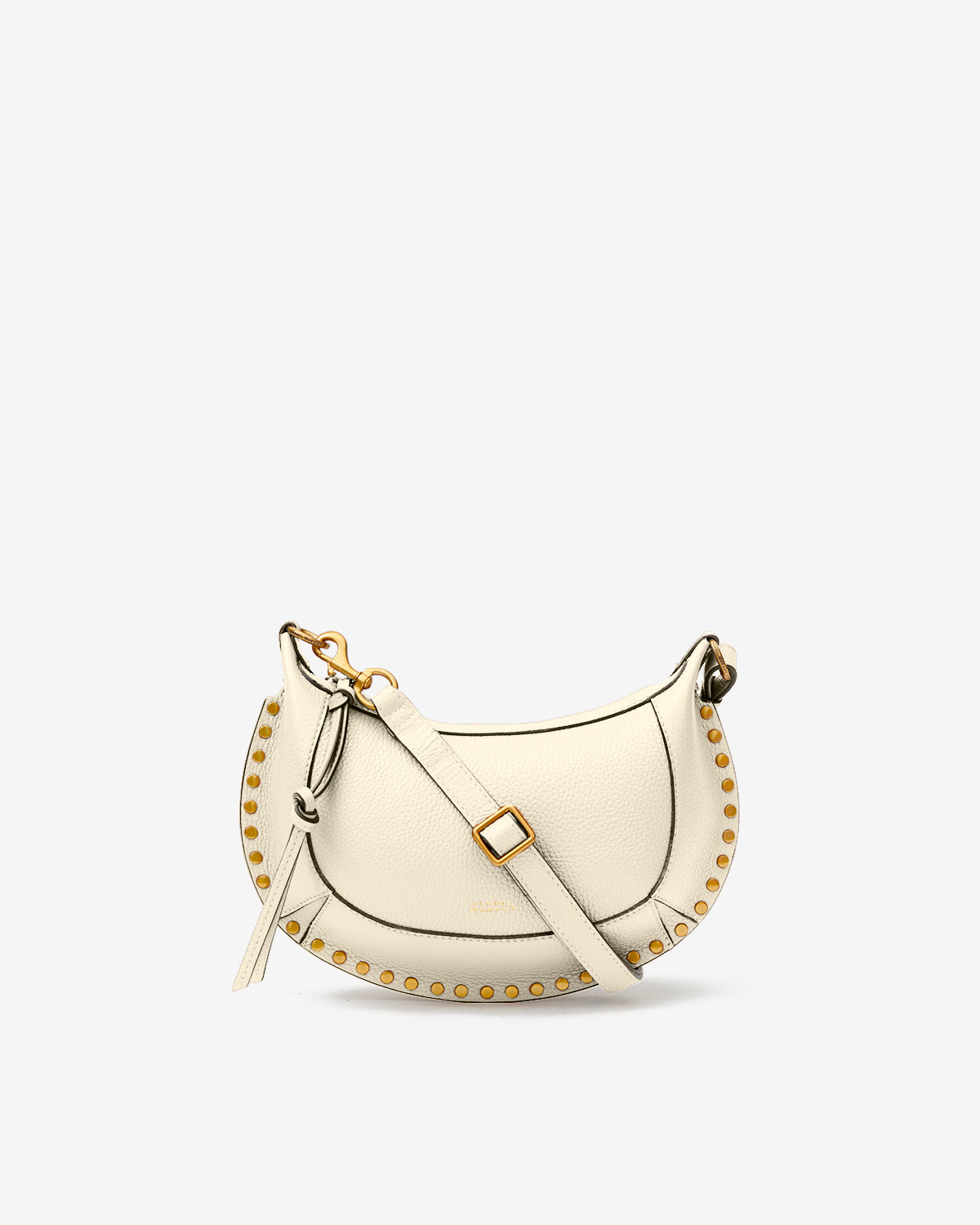 Isabel Marant Oskan Moon Bag In Grained Leather -  - Chalk - Isabel Marant
