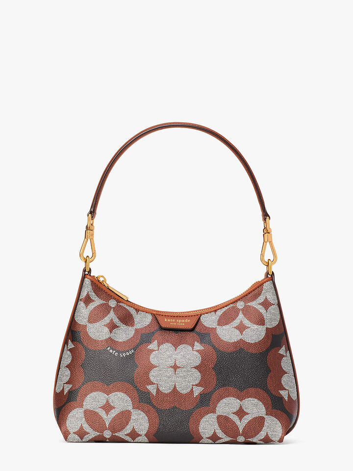 Kate Spade Au Oversized Spade Flower Monogram Coated Canvas Reece Small Convertible Shoulder Bag